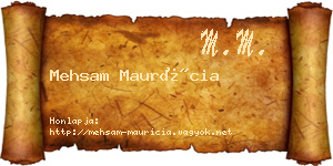 Mehsam Maurícia névjegykártya